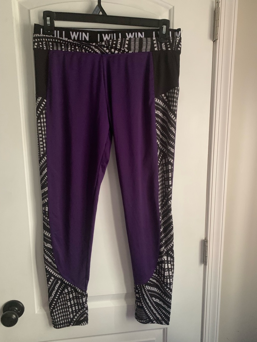 I Will Win Purple & Black Performance Jogger Pants